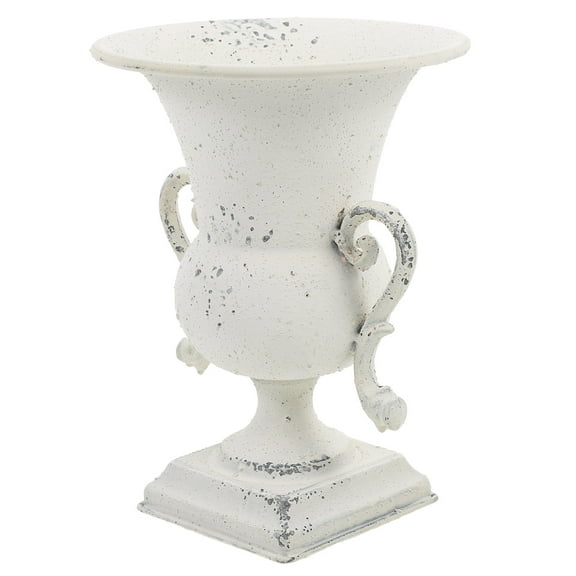 KAKOWELY 1Set Vintage Style Vase Iron Made Roman Pillar Flower Pot for Home and Garden Decoration