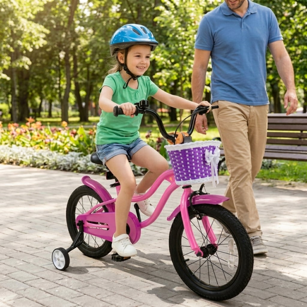 Redsmile Kids Bike 12 Inch with Training Wheels for Toddlers Boys Girls Ages 3-4 Years Old, 12 Inch Kids Bicycle with Adjustable Seat and Coaster Brake, Beginner Kids Bike, Multicolor