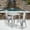 Silver, variant on Emma + Oliver Commercial 23.75" Square Black Metal Indoor-Outdoor Table Set-2 Stack Chairs
