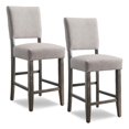 thumbnail image 1 of Leick Favorite Finds Wood Upholstered Back Counter Stool Set in Heather Gray, 1 of 12