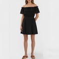 thumbnail image 4 of Karymi Summer Dresses for Women Elegant Off Shoulder Lace Ruffle Mini Dress, Elastic Waist Casual Flowy A-Line Party Dress Womens Dresses, 4 of 5