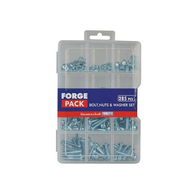 Forgefix Kit de Boulons, Écrous et Rondelles Hexagonaux, 285 Pcs