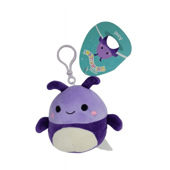 Squishmallow 3.5 Inch Axel the Purple Beetle Clip On Plush Stuffed Toy