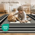 thumbnail image 4 of ODIKA 3'x5' Washable Area Rug Non-Slip, Flatweave, Easy Care Black Ivory Boundary Frame Geometric Lines Clean Edge Design for Hallway, Laundry Room, 4 of 7