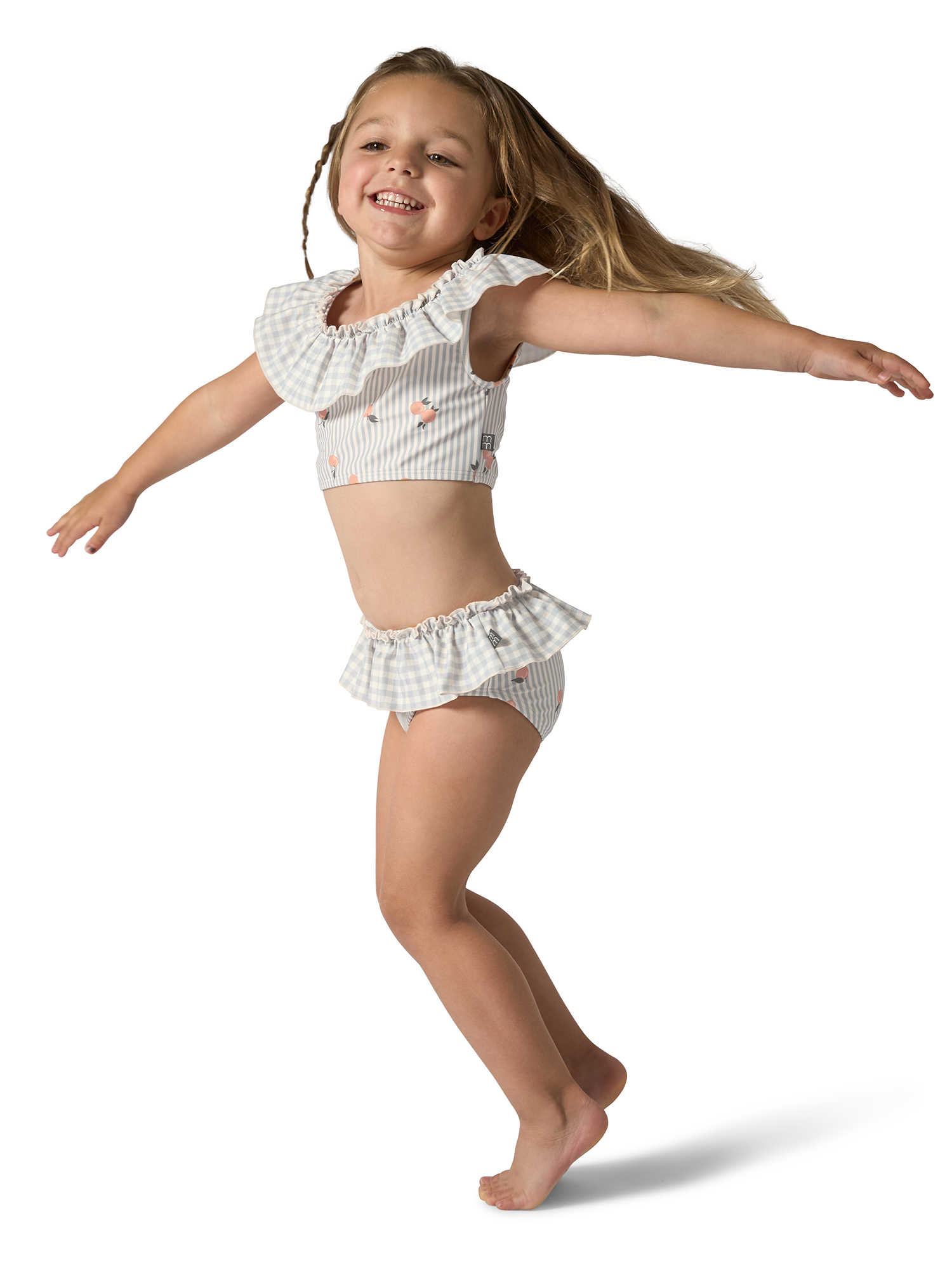 Modern Moments by Gerber Toddler Girl Swimsuit with Neck Ruffle, 2-Piece, Sizes 12M - 5T