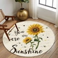 thumbnail image 3 of Round Rugs 6 Ft, Sunflowers Pastoral Non Slip Area Rugs for Kitchen Bedroom Entryway, Bees Country Botanical Retro Beige Washable Carpet Runner Rug Floor Mats for Bedroom Home Decor, 3 of 9