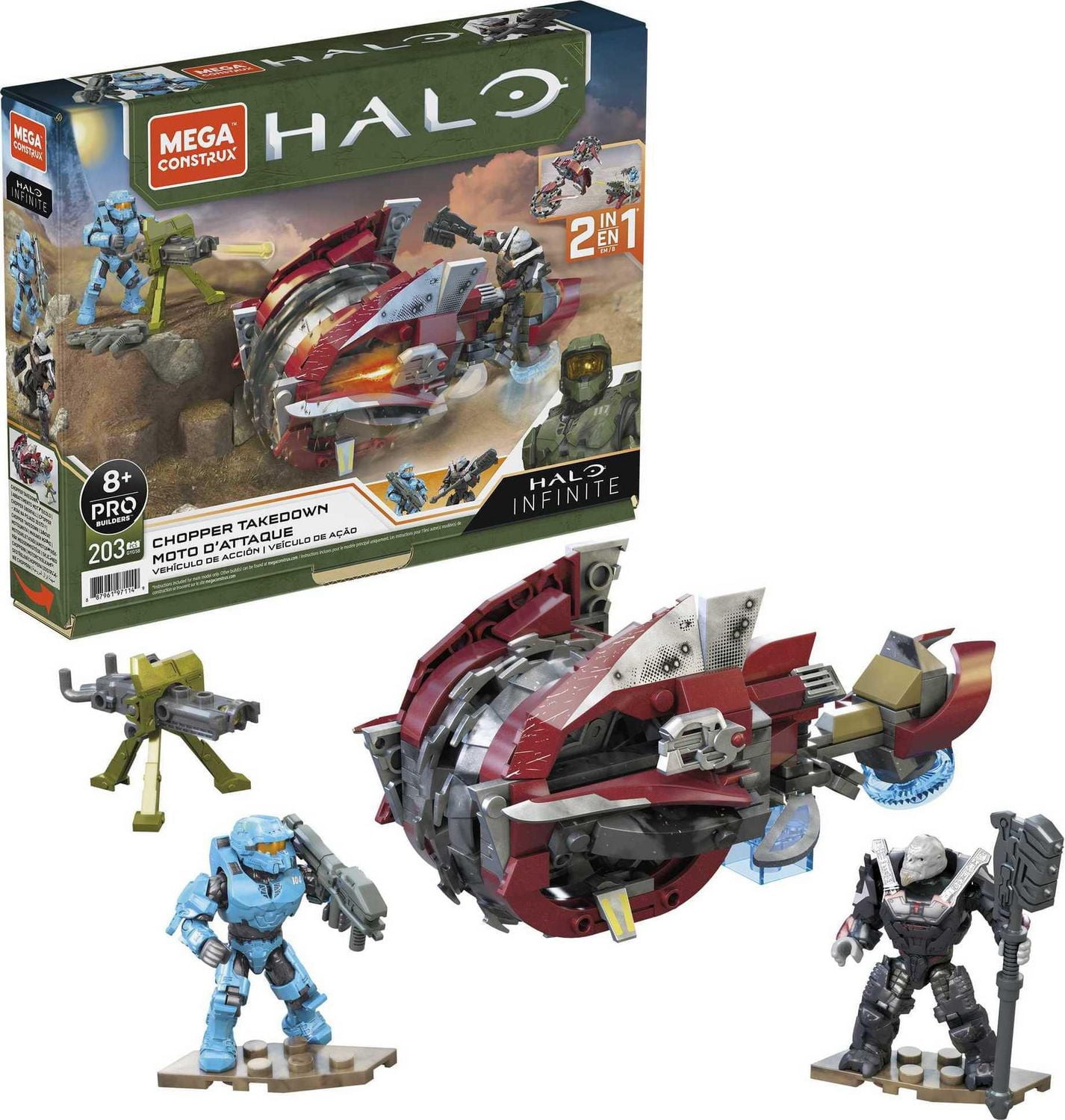 MEGA Halo Chopper Takedown Vehicle Halo Infinite Building Set - 202 pcs