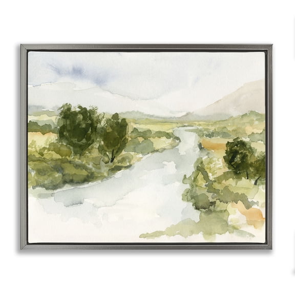 Stupell Industries Contemporary Natural Flowing Stream Gray Floating Frame Canvas Art, 21 x 17, by Victoria Barnes