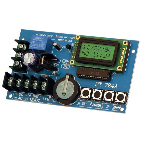 Altronix PT724A Timer, 365 Day 24 Hour 1 Channel, LCD Display, Battery Charger