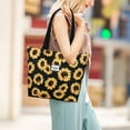thumbnail image 4 of HAWEE Sunflower Tote Bag with Zipper for Women Inside Mesh Pocket Heavy Duty Casual Cloth Shoulder Handbag Outdoors, Sunflower Yellow, 4 of 7