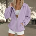 thumbnail image 2 of Cute Sweatshirts for Women Women's Solid Sweatshirt Women's Casual And Fashionable Solid Color Zipper Hoodless Sweatshirt, 2 of 5