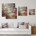 thumbnail image 4 of Designart "Blooming Pink Beachside in Papercut II" Nautical & Beach Print on Natural Pine Wood, 4 of 5