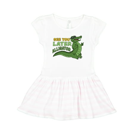 

Inktastic See You Later Alligator with Black Sunglasses Gift Toddler Girl Dress