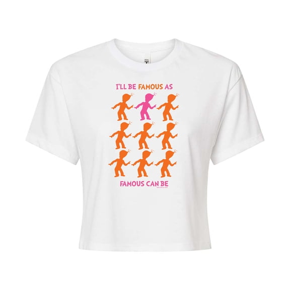 I'll Be Famous - Juniors Cropped Cotton Blend T-Shirt