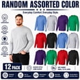 thumbnail image 2 of BILLIONHATS Big & Tall Long Sleeve Colorful T-Shirts for Mens Cotton Blend - Crew Neck Bulk Tees for Plus Size Wholesale Tshirt Packs, 2X-Large, 2 of 7
