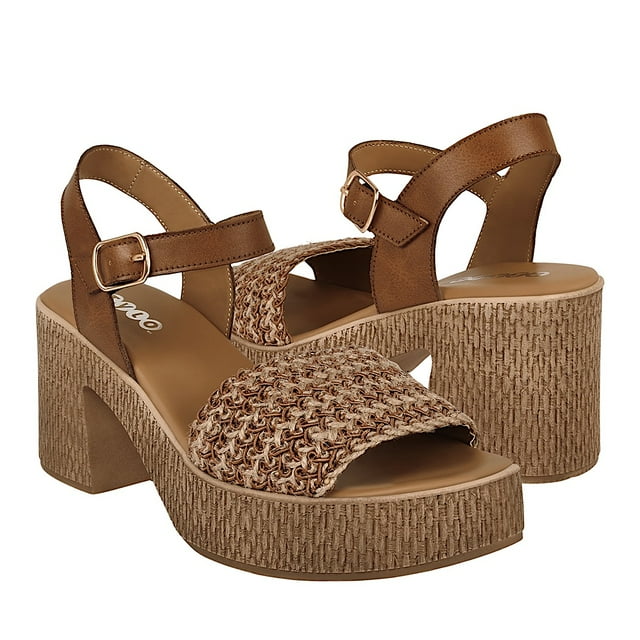 SANDALIAS DAMA STYLO 0032 TEXTIL CAFÉ