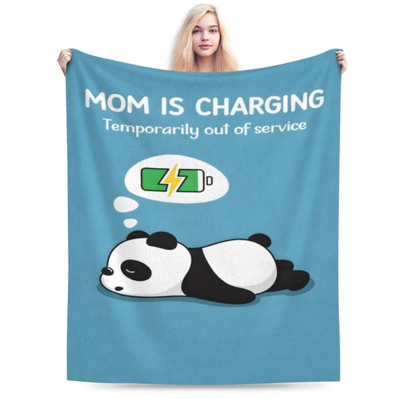 Funny Gifts for Mom Birthday Mother’s Day - Mom's Charging Blanket- New Mom Gifts for Women, Super Soft Blanket Throw for Nappin 50x40