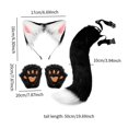 thumbnail image 3 of Conjunto de orejas y cola de animal, diadema con orejas para pelo para actuaciones en escenario durante las festividades. Blanco y negro, 3 of 8