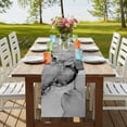 thumbnail image 3 of Marble Grey Table Runner 90 Inches Long, Modern Abstract Ink Painting Luxury Cotton Linen Table Runners Dresser Scarves, Decorative Fabric Tabletop Scarf Furniture Cover for Home Dinner Party 13"x90", 3 of 8