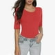thumbnail image 1 of MKLEKYY Playeras Deportivas Mujer Camiseta Básica De Manga Corta Para Mujer, Color Liso, Corte Entallado Talla M, 1 of 3