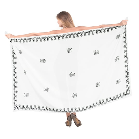 HAPPY BAY Women's Bikini Beach Wrap Swimwear Swim Cover up Bathing suit Summer Wraps Swimsuit Beachwear Sarong Coverups Skirts for Women One Size Snow White_G196