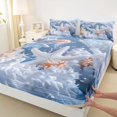 thumbnail image 4 of spefrowx 3D Sculpted Starfish King Sheets for Teens, Blush Jellyfish Coral Reef Bedding, 4pcs, 1 Flat Sheet, 1 Fitted Sheet and 2 Pillowcases, 4 of 5