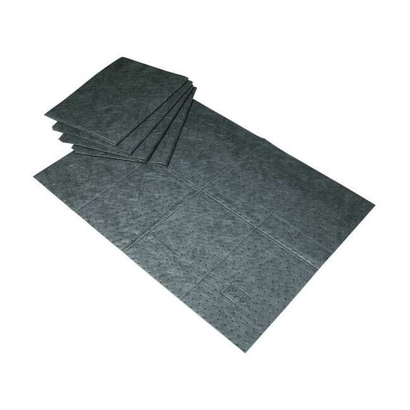Pig Sorbent Pad, 15 gal, 30 in x 40 in, Bodily Fluids, Gray, 20 PK HC100