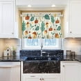 thumbnail image 6 of Mushroom Kitchen Curtains 2 Panels UV Protected Tier Curtains, Half Window Curtains Kitchen Tiers for Guest Room Bathroom Sink Laundry Room Basement,24"x27", 6 of 7