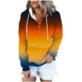 thumbnail image 2 of Craaazy Hoodies for Women Button Down Pullover Sweatshirts Hat Rope Hooded Pocket Tops Long Sleeve Shirts Gifts For Women, 2 of 6