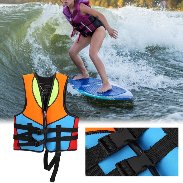 Chaleco De Natación Para Niños, Chaquetas De Natación Para Niños Ajustables Impermeables De Seguridad Suave De Neopreno Para Parques Acuáticos Para Niños ANGGREK JFTJ13