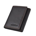 thumbnail image 1 of Jumpingount Cartera de cuero para hombre, tarjetero portátil de Color sólido, reemplazo triple, elegante, para novio, marido, monedero, regalo de Carteras Café, 1 of 6