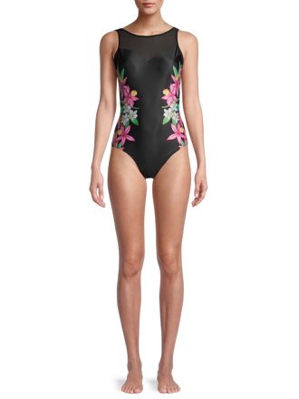 Social Angel Social Angel Women S Safari Plunge One Piece Swimsuit With Tie Shoulder Walmart Com Walmart Com