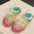 thumbnail image 2 of Gubotare Girls Sandals Jelly Shoes for Toddler Girls Summer Beach Retro Jellies Sandals T-Strap Slingback Little Kids Glitter Soft Closed Toe Princess Dress Flat (Green,Size 8.5), 2 of 7