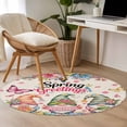 thumbnail image 4 of Spring Gnomes Round Area Rug 4Ft Washable Circle Rugs for Bedroom Dining Room, Farmhhouse Floral Botanical Rustic Non-Slip Carpet Floor Mats Indoor Outdoor Carpet Runner Aesthetic Home Decor, 4 of 8