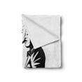thumbnail image 2 of Cigar Soft Flannel Fleece Throw Blanket, Jazz Pianist in Black and White Smoking a Cigar Musician Performer Sketch Art, Cozy Plush for Indoor and Outdoor Use, 70" x 90", Black and White, by Ambesonne, 2 of 6