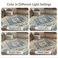 thumbnail image 7 of ODIKA 6'x9' Washable Area Rug Livingroom Vintage Distressed Boho Border Large Scroll Ornate for Queen Size Bedroom, Under Bed, Master Suite, Easy Care, Non-Shedding, 7 of 7