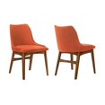 thumbnail image 1 of Armen Living LCAZSIWAOR Azalée Orange & Bois de Noyer Chaises d'Appoint - Lot de 2, 1 of 1