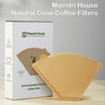 thumbnail image 3 of Coffee Filters, #4 Cone Coffee Filter 8-12 Cup, Unbleached Natural Brown, 100 Count, 3 of 7
