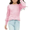 thumbnail image 3 of Posijego Girls Puff Long Sleeve Tops Spring Fall Cute Shirts Casual Knit Pullover Lightweight Sweaters for Little Girls, 3 of 9
