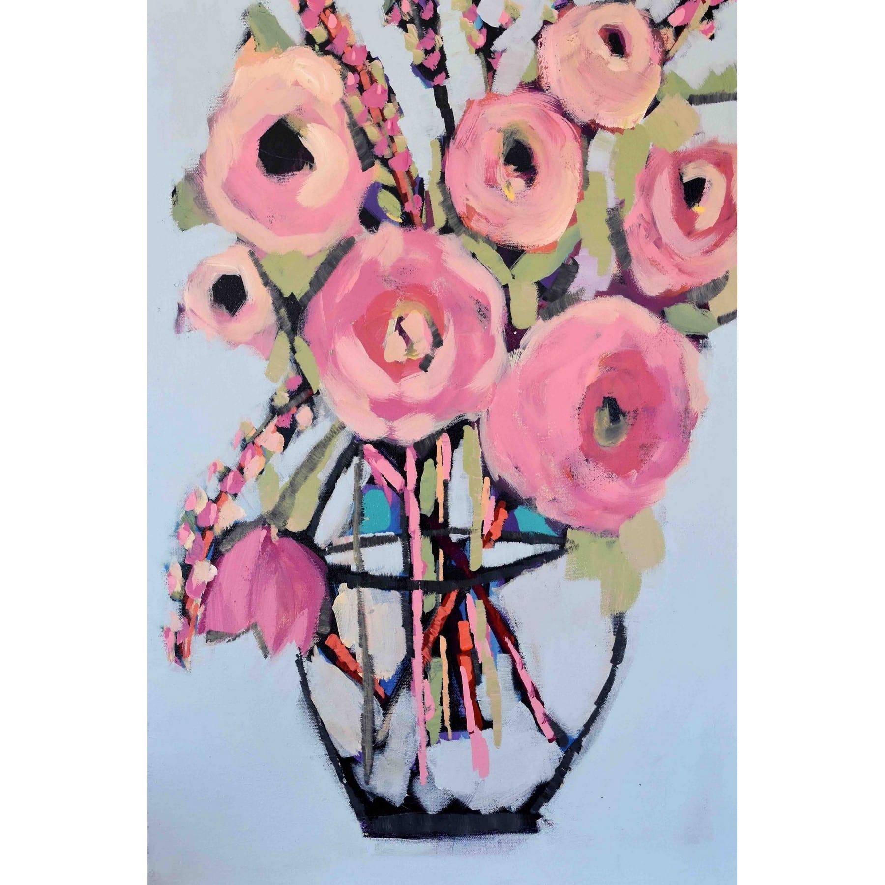 Marmont Hill "Lots of Pink Flowers" by Michelle Rivera Painting Print on Wrapped Canvas