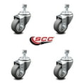 thumbnail image 2 of 3.5 Inch Thermoplastic Rubber Wheel Swivel 3/8 Inch Threaded Stem Caster Set SCC, 2 of 2