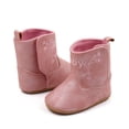 thumbnail image 5 of Povozer Infant Baby Boys Girls Plush Winter Snow Boots Cowboy Soft Boots(Red,7), 5 of 6