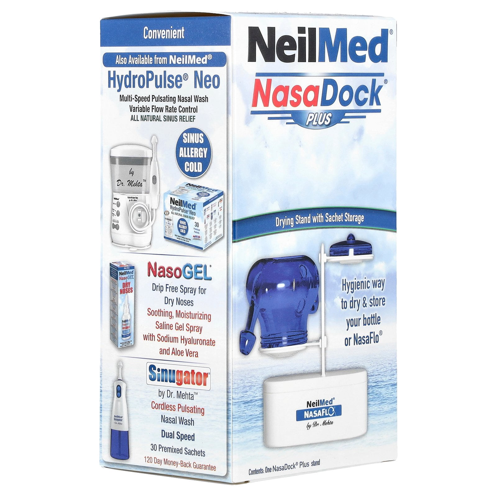 NeilMed NasaDock Plus Drying Stand, White, for Sinus Rinse Bottles and Neti Pot