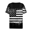 thumbnail image 5 of YLHFASHION Hauts pour Femmes Mode Manches 3/4 Col Rond Chemises Décontractées Tendance Blouses Imprimées T-Shirts à devant Plissé Économies d'Été Liquidation T-shirt à Manches Courtes pour Femme, 5 of 5