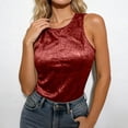 thumbnail image 2 of DHFJKG Women Sleeveless Tank Top Glitter Summer Comfortable Casual Shiny Lightweight Crewneck Cami Shirt Going Out Date Stylish Tops, 2 of 6