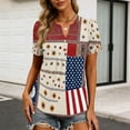 thumbnail image 6 of LWavelet Fourth of July Shirts for Women Short Sleeve Tops V-Neck Casual Patriotic Fireworks Star Graphic Tee Multicolor 2XL, 6 of 7