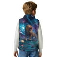 thumbnail image 5 of Xoenoiee Galaxy Lion Print Boys Vest Kids Sleeveless Lightweight Jacket Winter Warm Zipper Vest Outdoor Outerwear with Side Pockets, Size 3T, 5 of 7