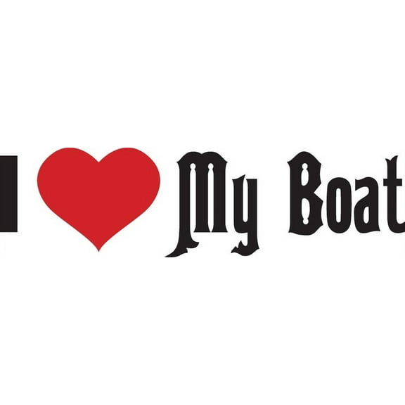 Custom Wall Decal I Love My Boat Picture Art Kids Boys BedRoom- Peel & Stick Sticker - Vinyl Wall Decal Size : 5 X 20 Inches