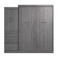 thumbnail image 4 of Atlin Designs 90" Transitional Wood Queen Wall Bed Kit with 3 Drawer Set in Gray, 4 of 11