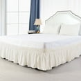 thumbnail image 3 of Holzlrgus Polyester Wrap Around Dust Ruffle Bed Skirt 15" Drop for Queen Size Bed, Beige, 3 of 7